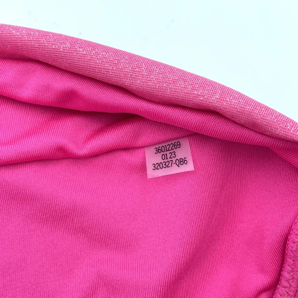 Victoria's Secret Nwt Pink Shimmer Side Tie Ruched Front Swim Bikini Bottom M